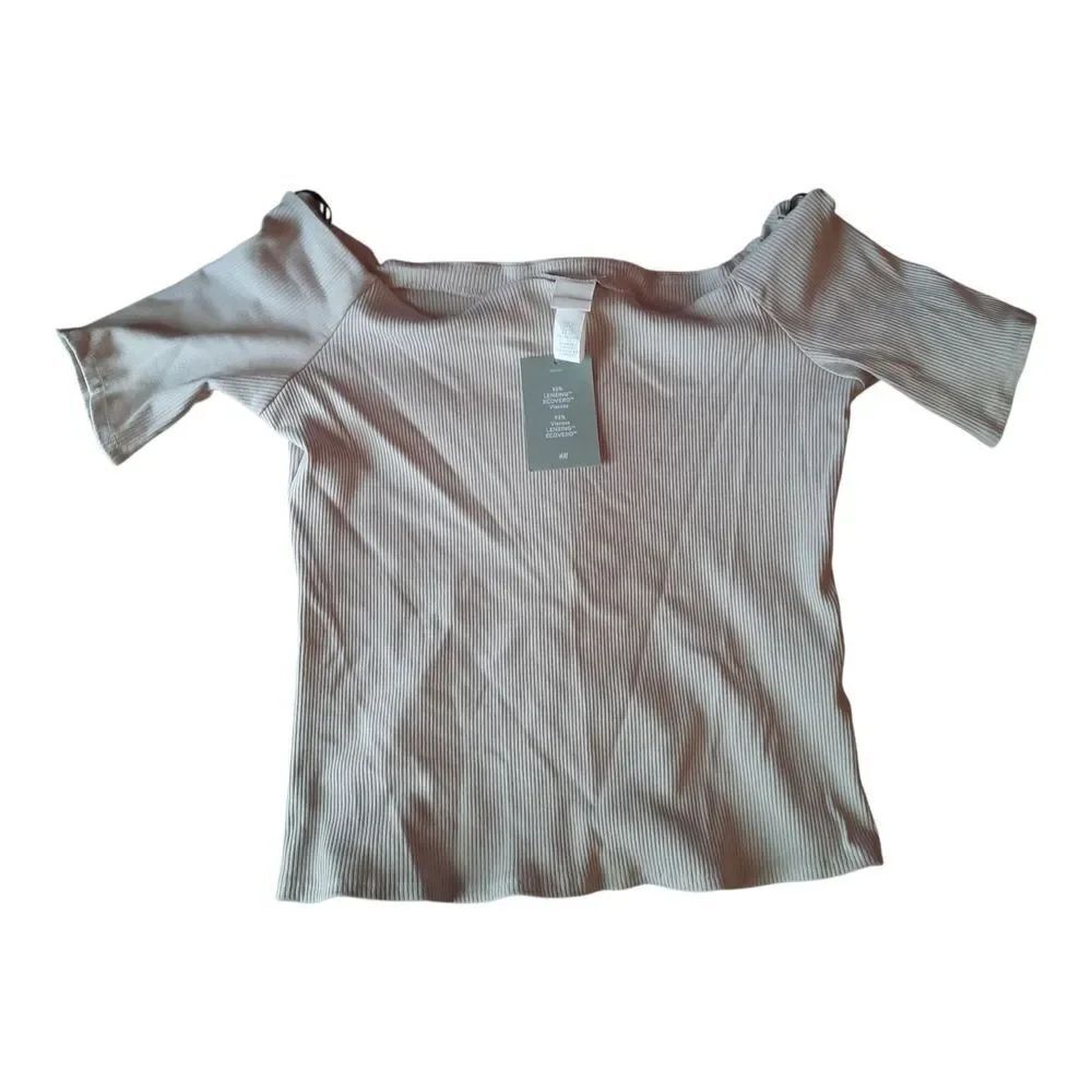 H&M Off-Shoulder Ribbed Top - Gray